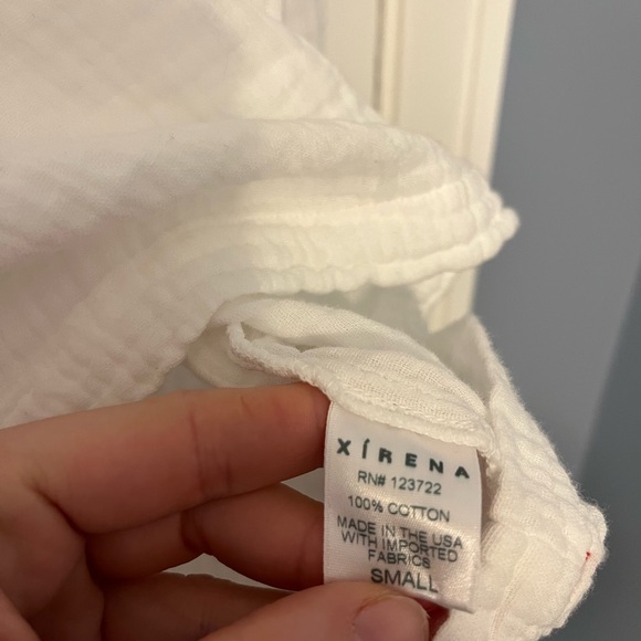 XiRENA Cotton Gauze Summer Boho Vacation Resort  Blouse Top White Small NWOT - Picture 3 of 4